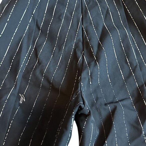 I.AM.GIA Dominique Black Pinstripe Logo Pants Stretch Straight Fit Size XS - Picture 8 of 12